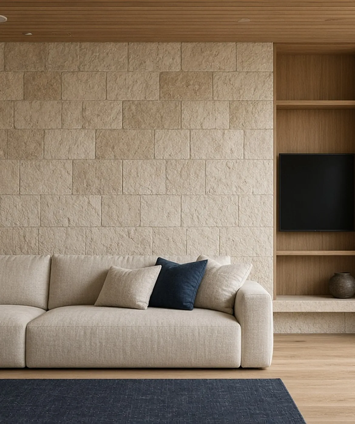 Smart technology blending into a modern residential space, mobile view (AI illustration)